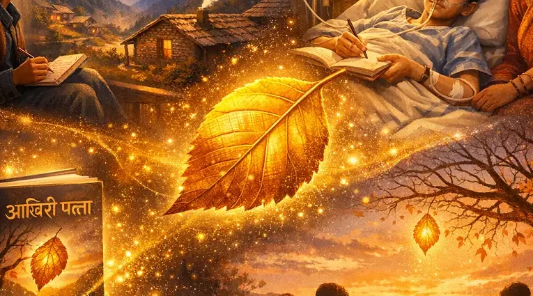 आखिरी पत्ता - प्रेरणादायक हिंदी कहानी का फीचर इमेज | Motivational Story Hindi about a brave boy who never gave up"