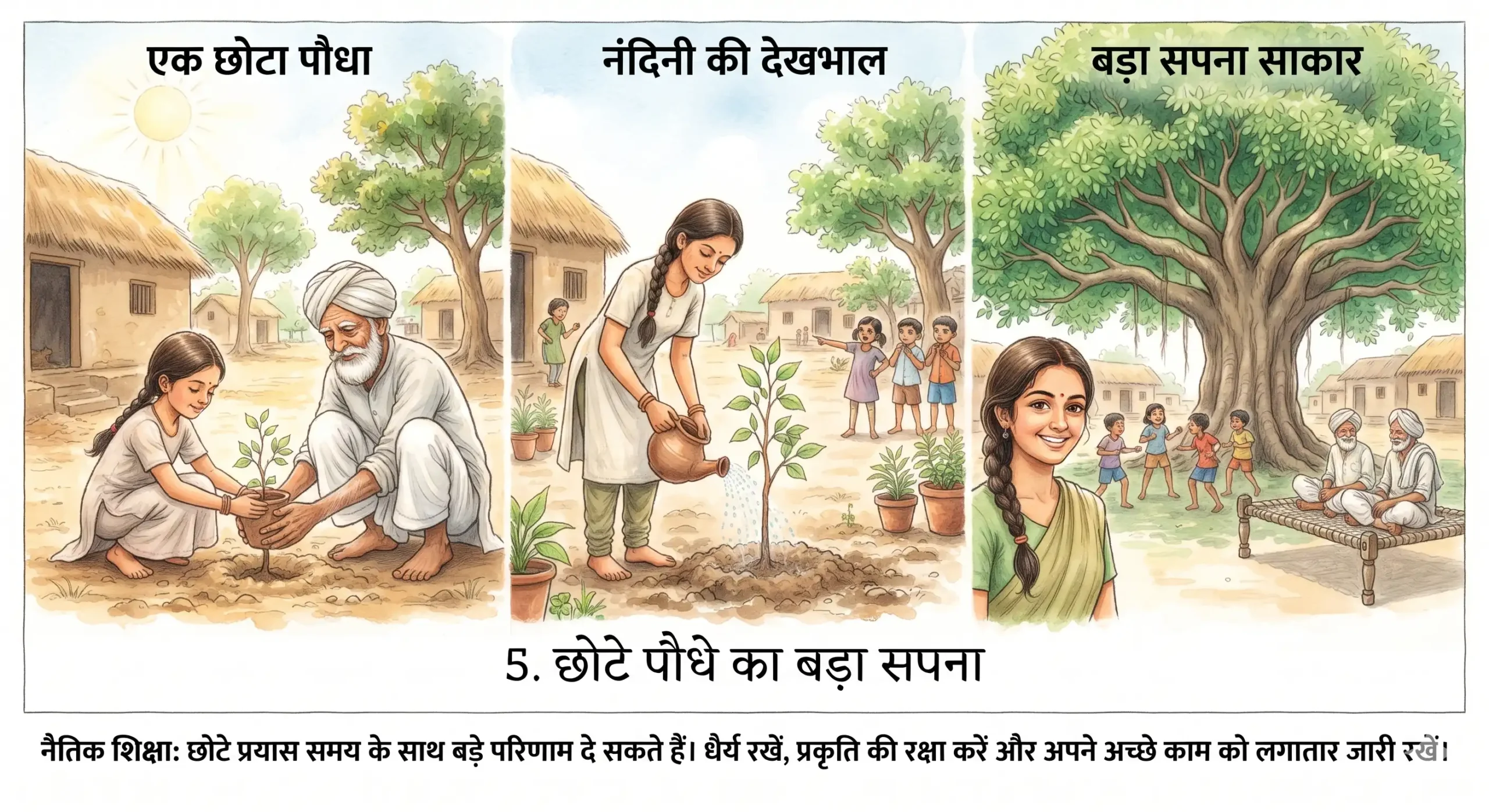 10 Best Hindi Moral Stories For Kids – बच्चों की 10 नैतिक कहानियाँ 6 छोटे पौधे का बड़ा सपना