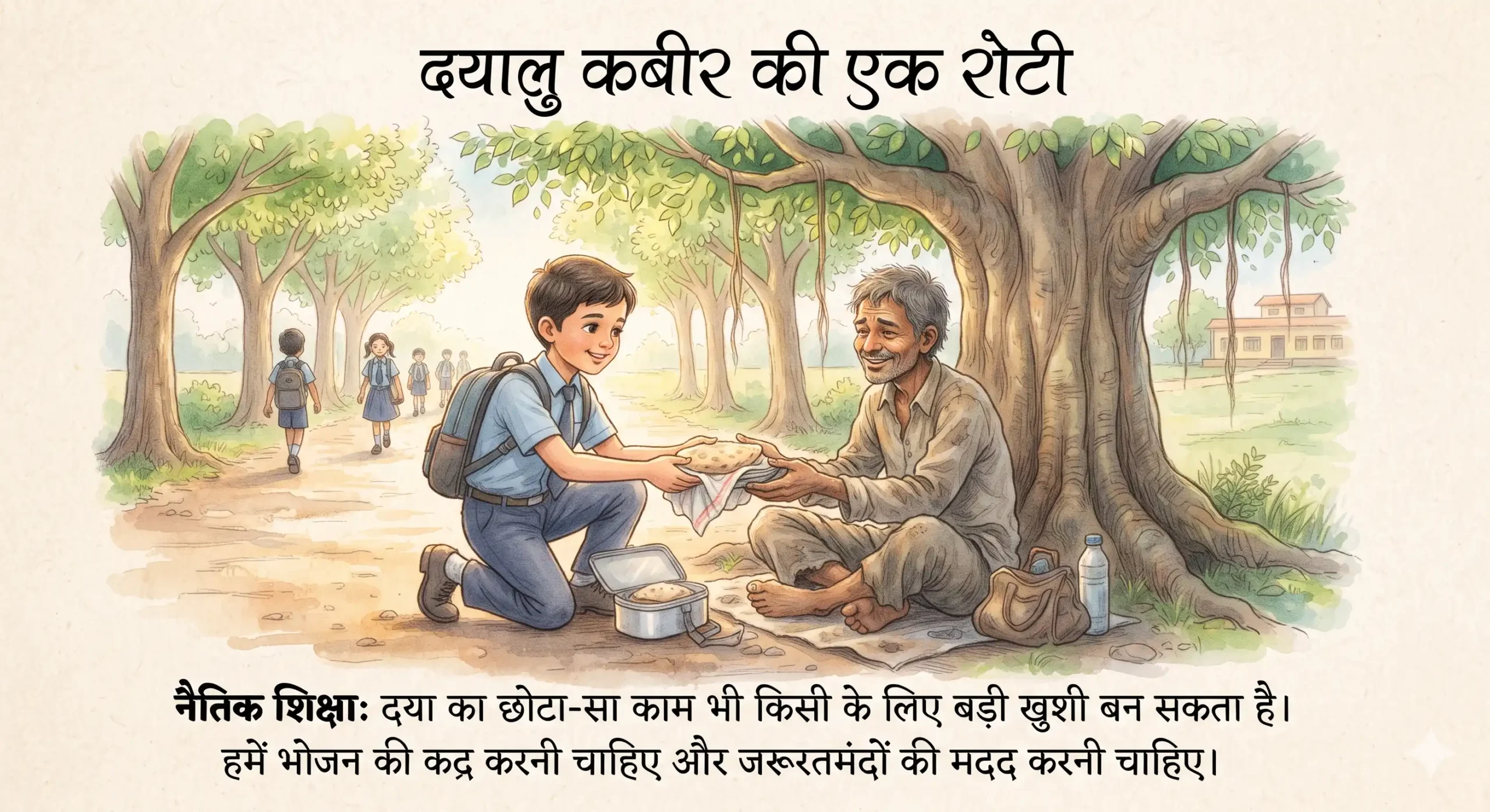 10 Best Hindi Moral Stories For Kids – बच्चों की 10 नैतिक कहानियाँ 4 दयालु कबीर की एक रोटी