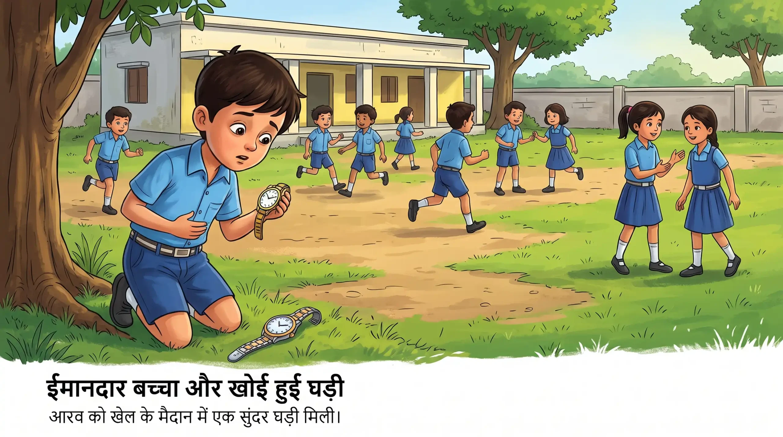 10 Best Hindi Moral Stories For Kids – बच्चों की 10 नैतिक कहानियाँ 2 ईमानदार बच्चा और खोई हुई घड़ी